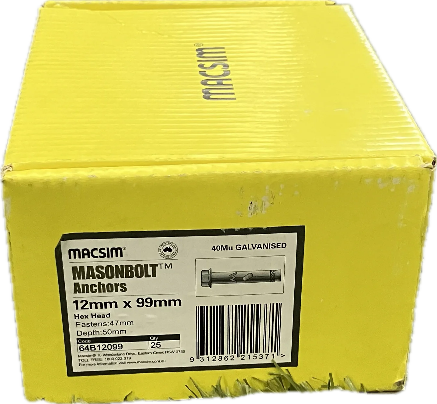 MACSIM GALVANISED MASONBOLT- 12MM - Image 3