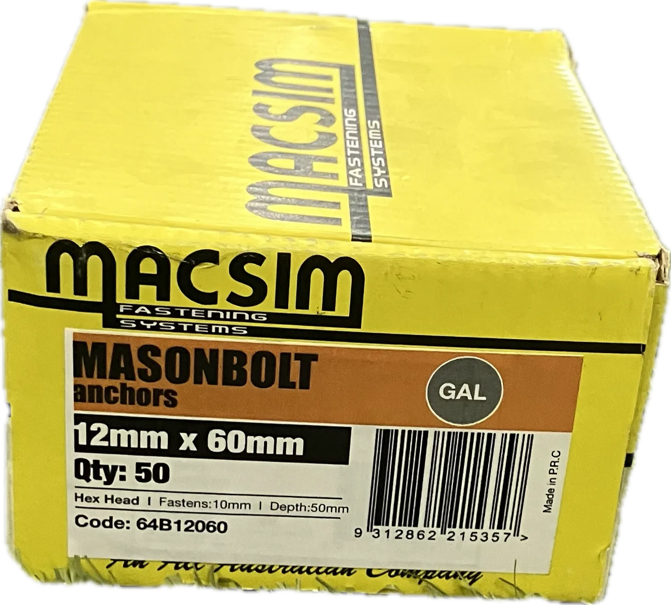 MACSIM GALVANISED MASONBOLT- 12MM - Image 5