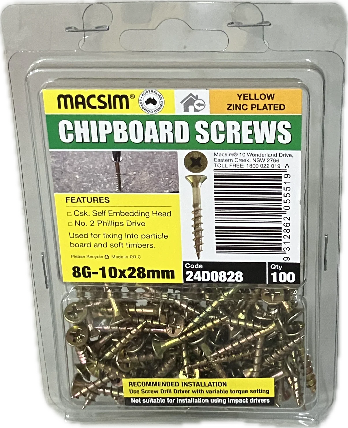 CHIPBOARD SCREWS- 8G (BLISTER PACK OF 100 AND 50) - Image 2