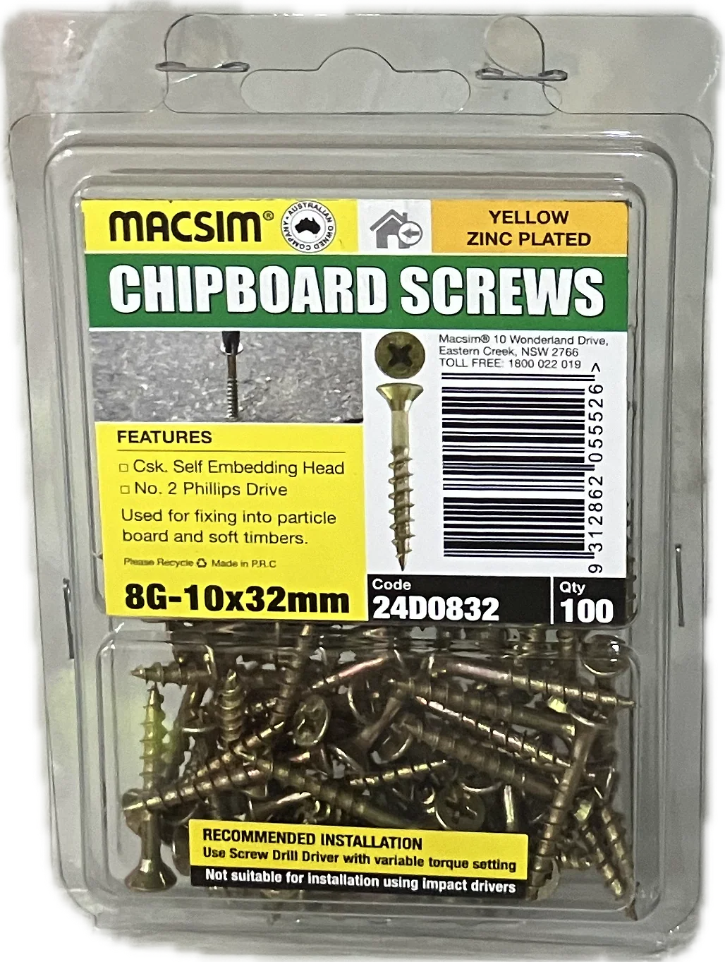 CHIPBOARD SCREWS- 8G (BLISTER PACK OF 100 AND 50) - Image 3