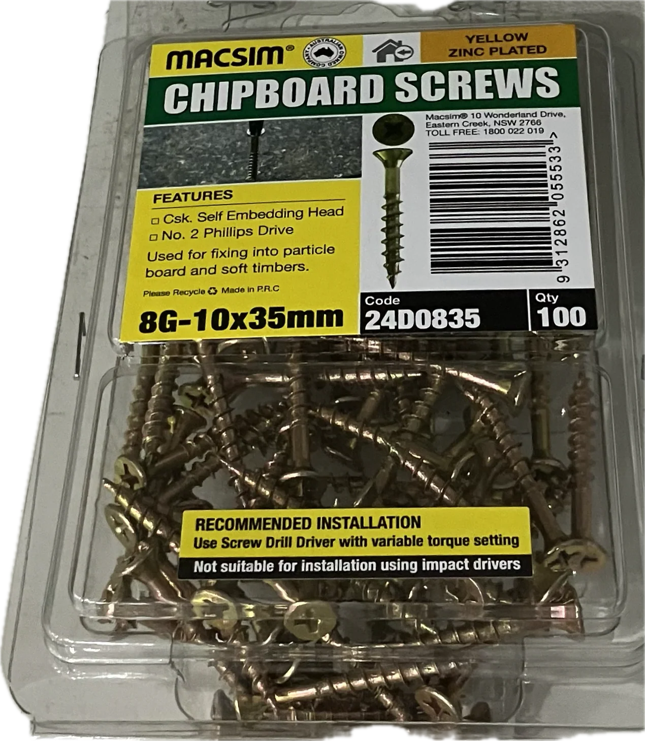 CHIPBOARD SCREWS- 8G (BLISTER PACK OF 100 AND 50) - Image 4