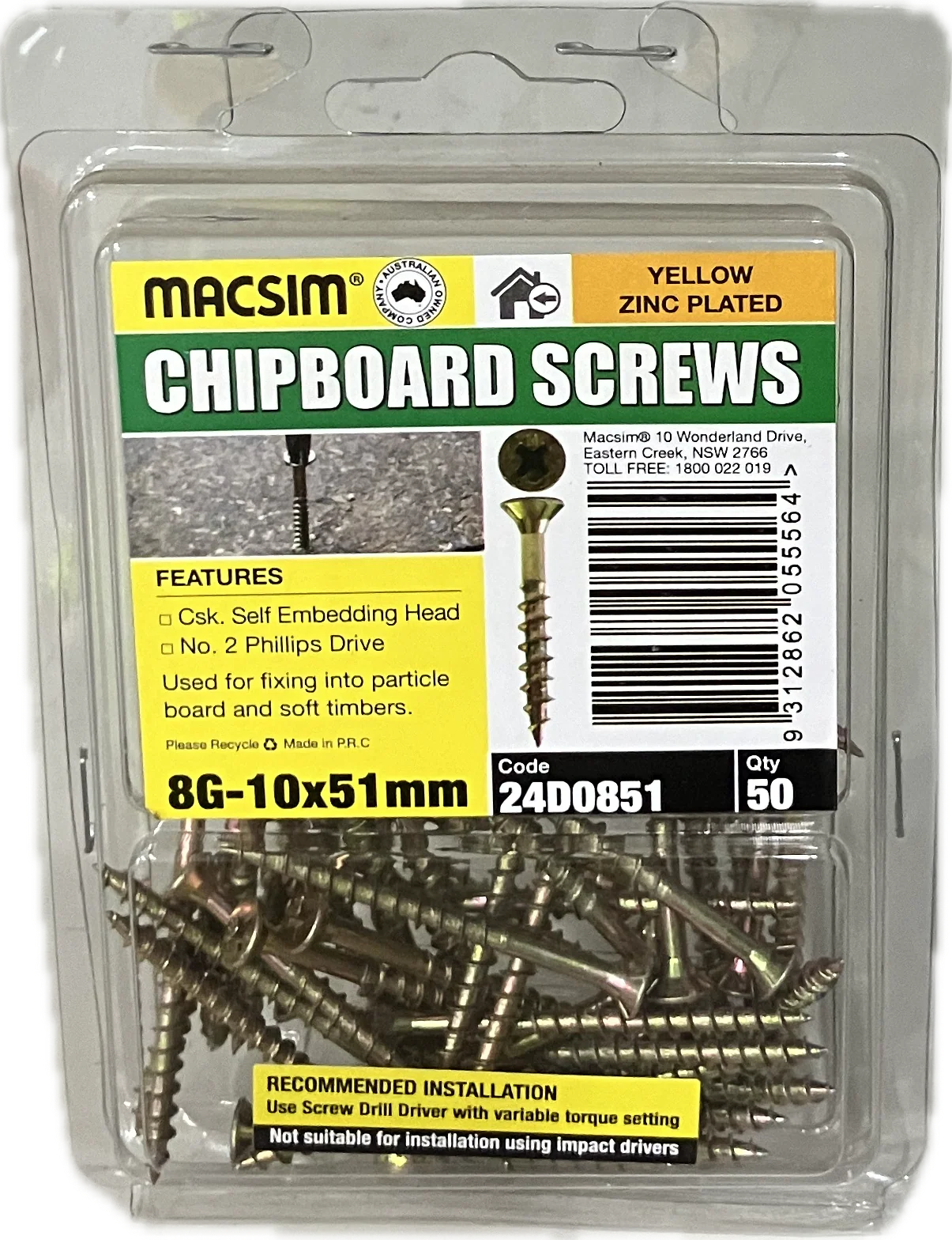 CHIPBOARD SCREWS- 8G (BLISTER PACK OF 100 AND 50) - Image 7