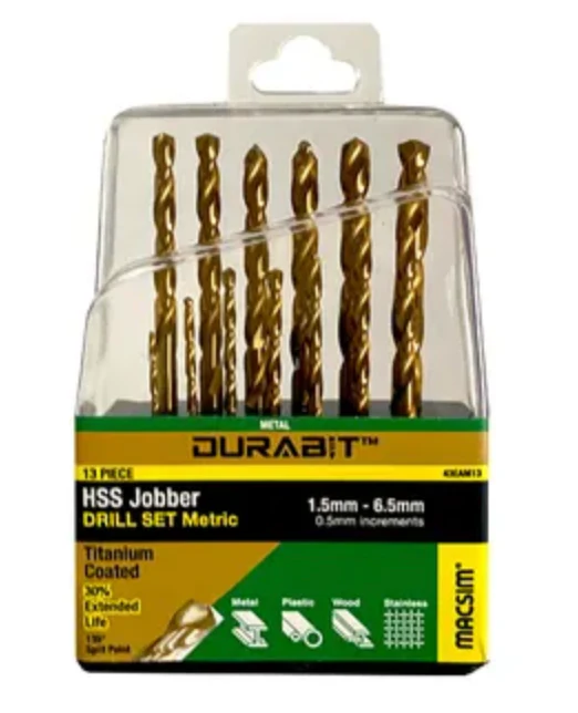 MACSIM DURABIT HSS JOBBER- 1.5MM-6.5MM [13 PIECE DRILL SET]