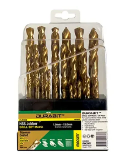MACSIM DURABIT HSS JOBBER- 1.0MM-13.0MM [25 PIECE DRILL SET]