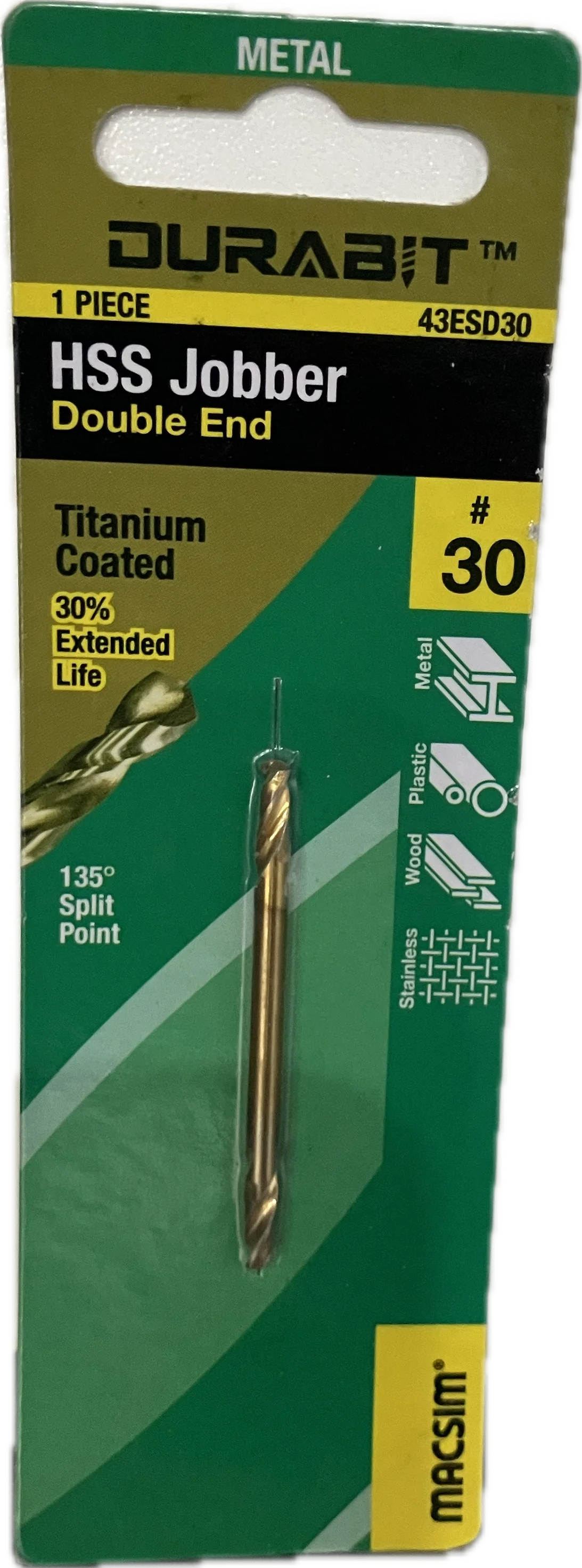 MACSIM DURABIT HSS JOBBER- DOUBLE END [HANG PACK OF 1] - Image 3