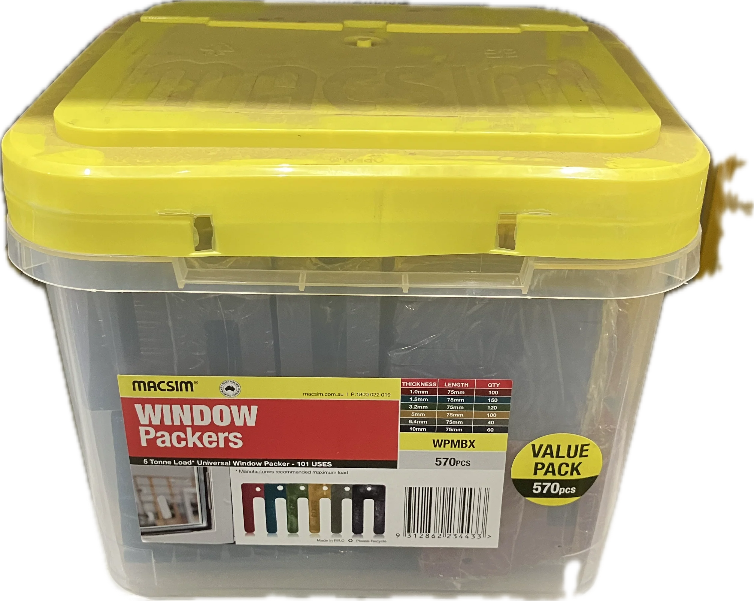 MACSIM WINDOW PACKERS 1-10MM  (BOX OF 570)