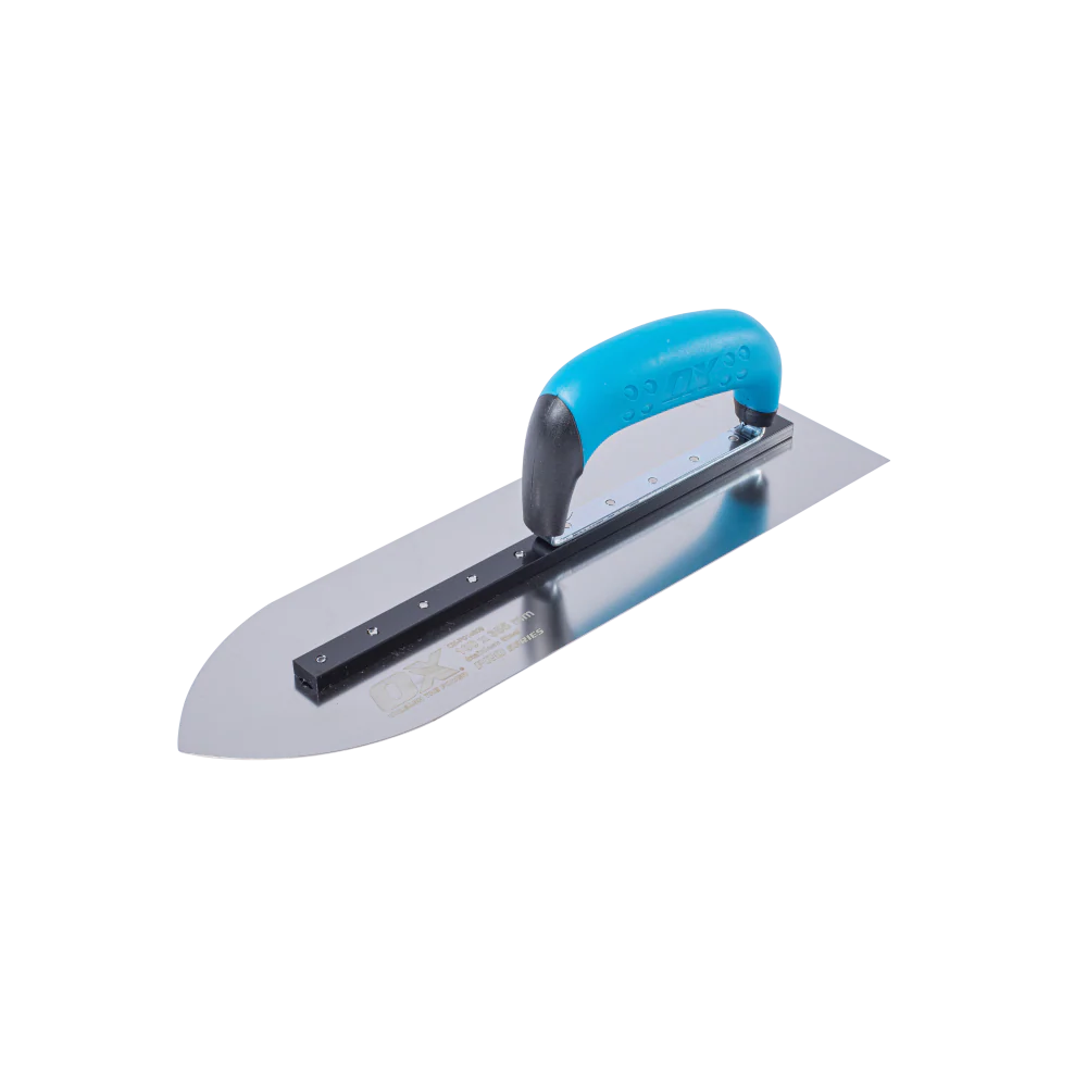 OX PRO STAINLESS STEEL POINTED FINISHING TROWEL- 100mm x 355mm