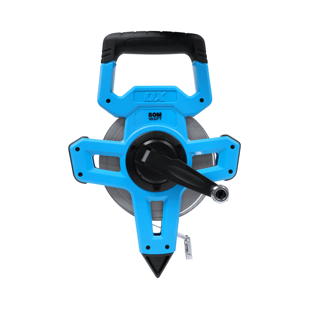 OX TRADE OPEN REEL TAPE, METRIC STEEL BLADE- 50M